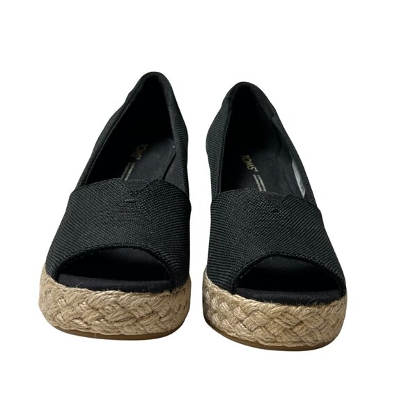 TOMS Women’s Michelle Wedge Sandals – Size 7 – Black - Picture 2 of 5
